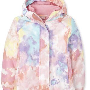 NWT 4 5 6 7 8 childrens place 3in1 jacket coat rainbow tie dye Christmas winter